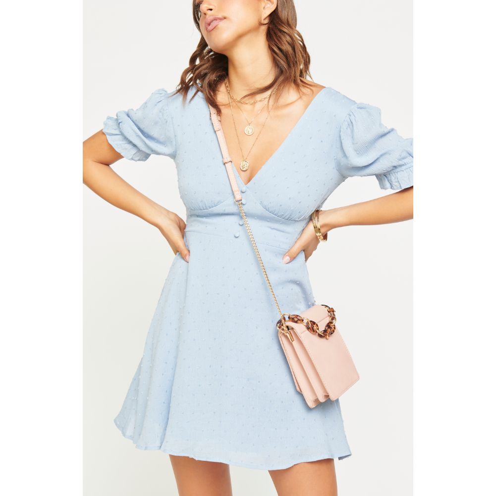 Woman wearing Blush Urban Expressions Bobbie Crossbody 840611169952 View 1 | Blush
