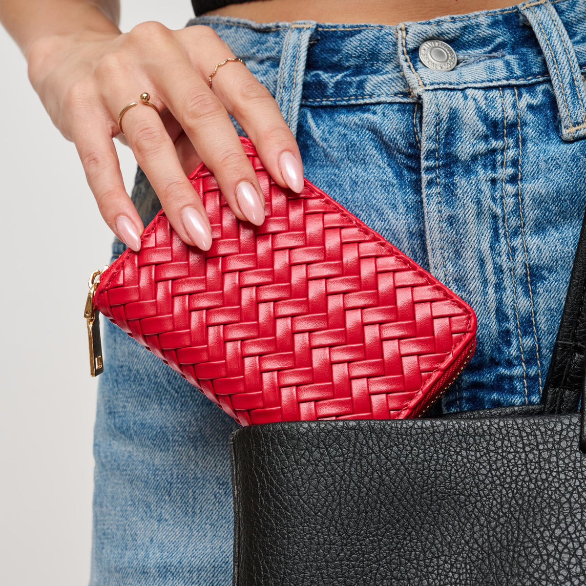 Woman wearing Red Urban Expressions Jocelyn Wallet 840611199034 View 1 | Red