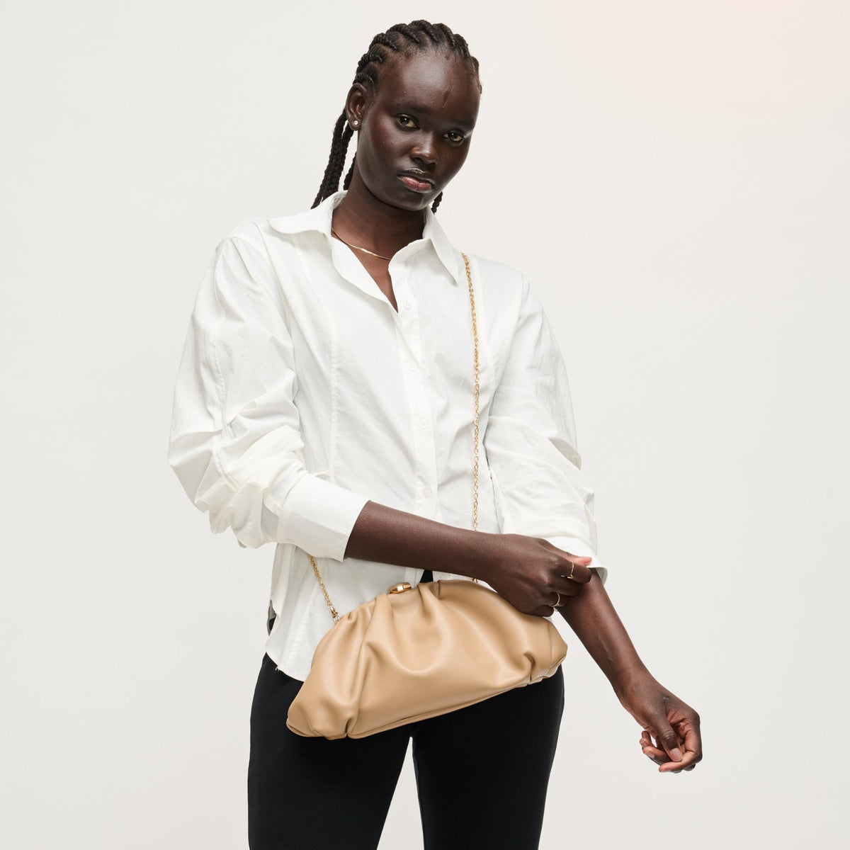 Woman wearing Natural Urban Expressions Jennifer Clutch 840504208218 View 4 | Natural