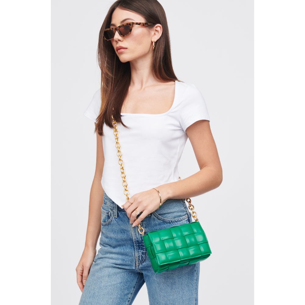 Woman wearing Kelly Green Urban Expressions Holden Crossbody 818209018302 View 2 | Kelly Green