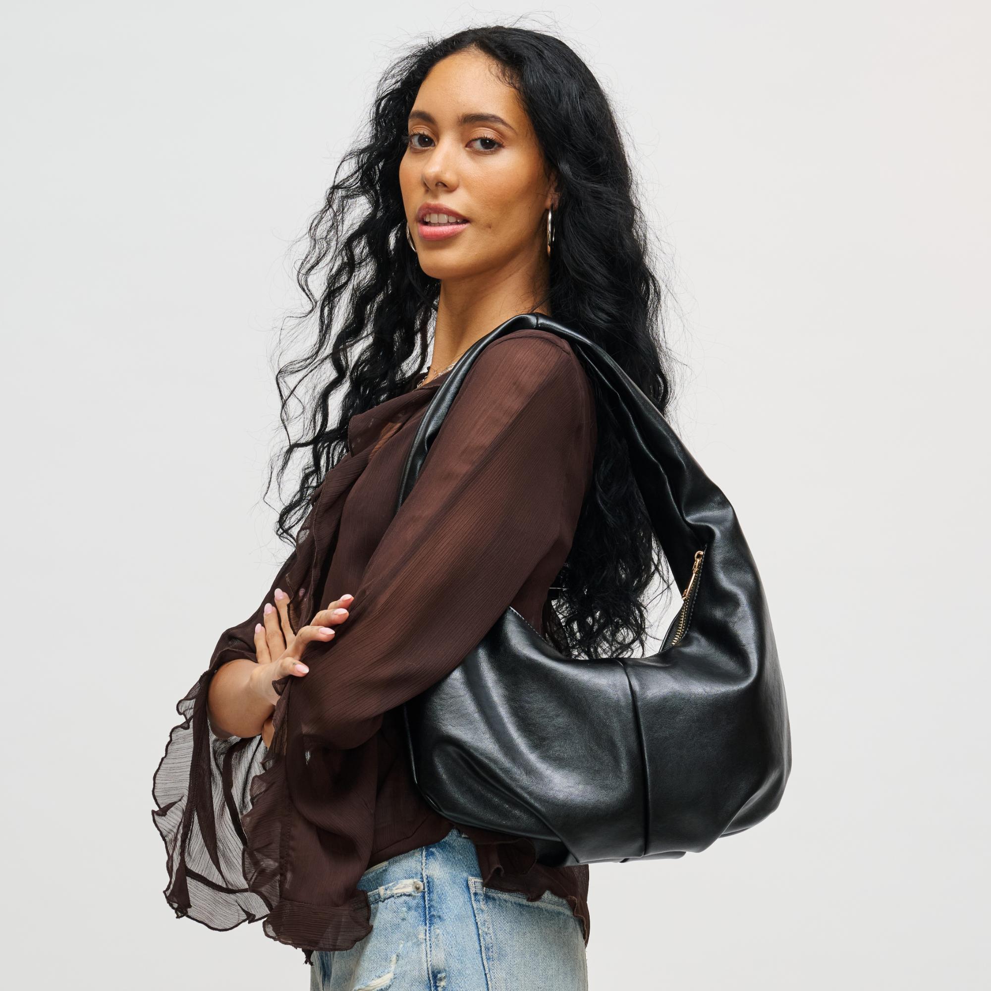 Woman wearing Black Urban Expressions Sara Hobo 840611199225 View 1 | Black