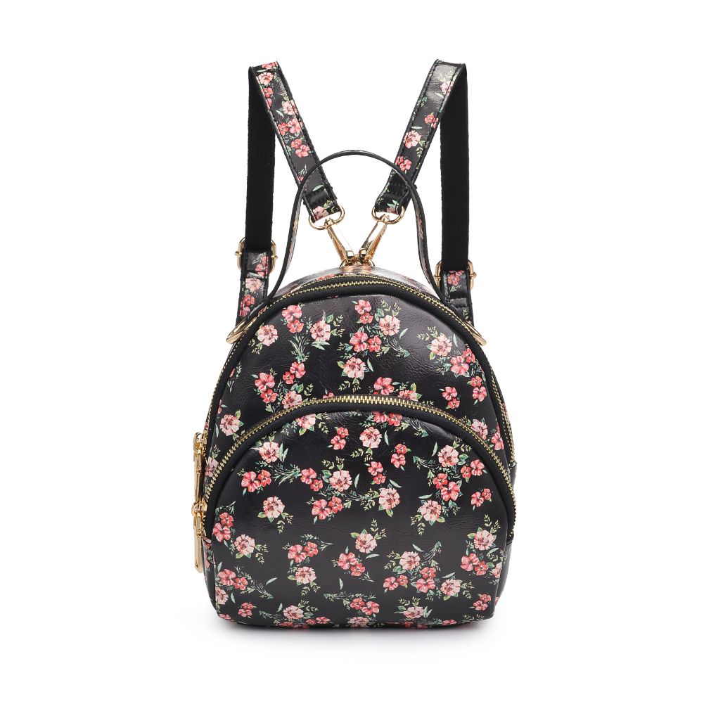 Product Image of Urban Expressions Nichole Floral Backpack 840611181190 View 5 | Black