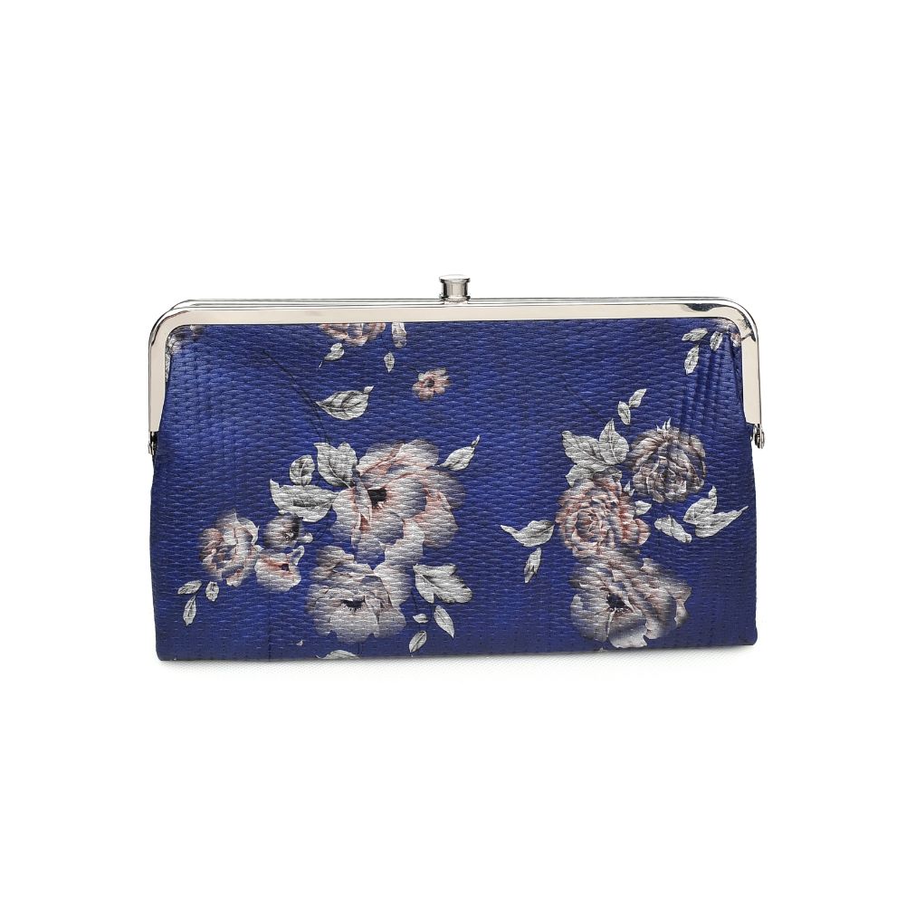 Woman wearing Navy Urban Expressions Sandra Floral Wallet 840611151667 View 5 | Navy