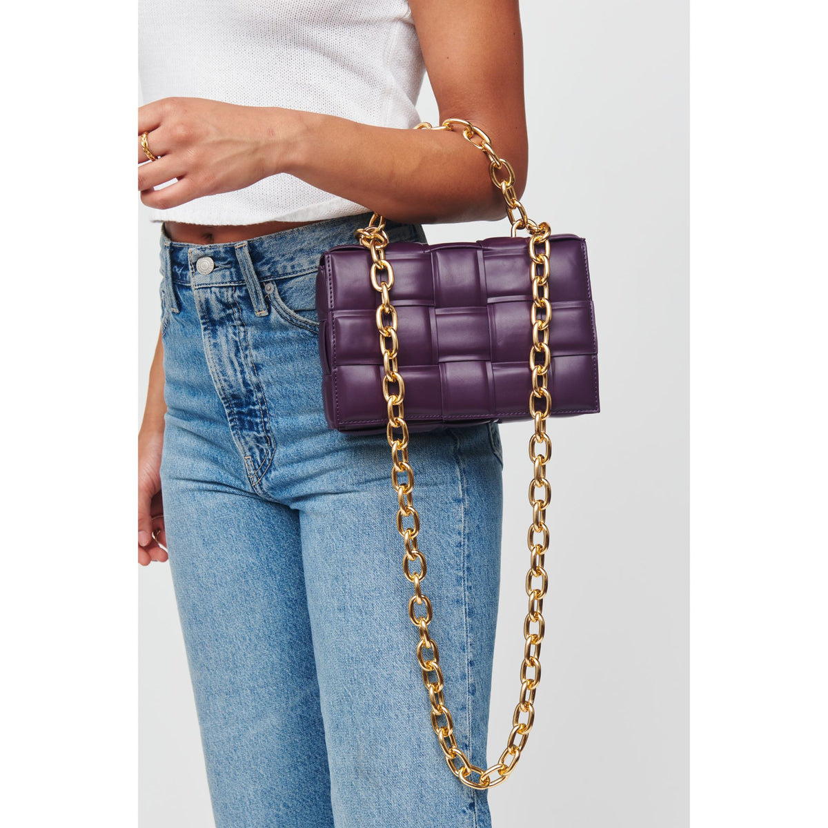 Woman wearing Eggplant Urban Expressions Ines Crossbody 818209012133 View 2 | Eggplant