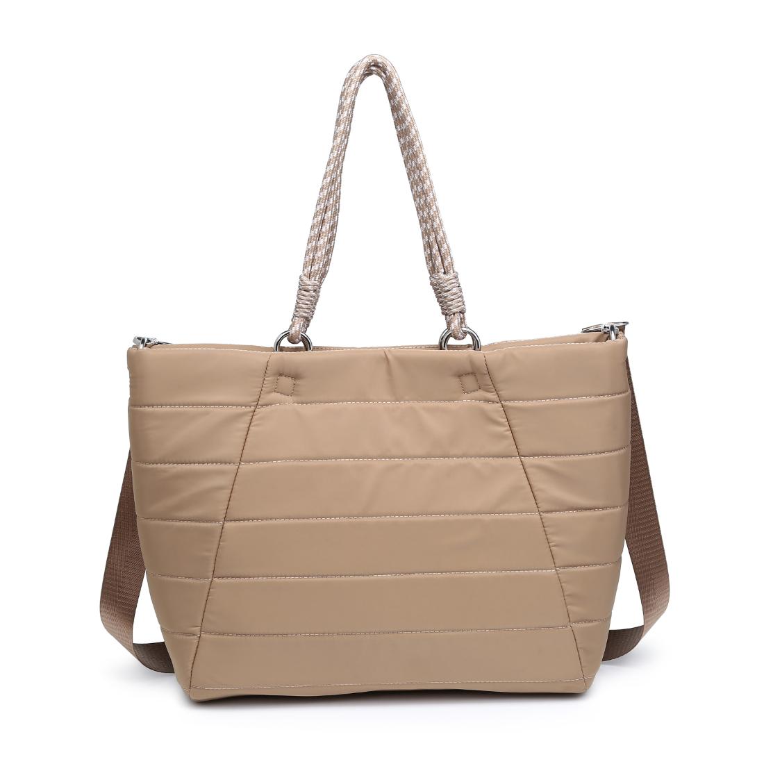 Woman wearing Nude Urban Expressions Lyla Tote 840504206153 View 5 | Nude