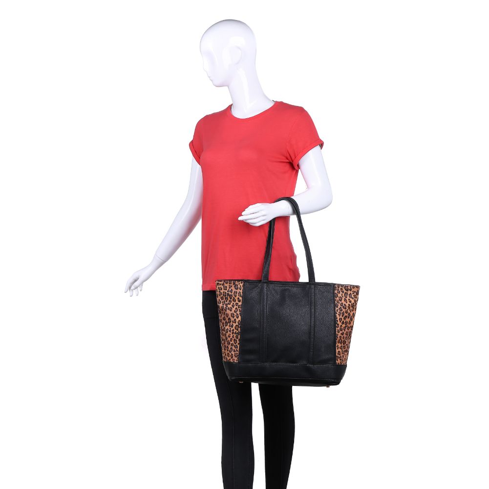 Urban Expressions Josie Tote NA-840611163738 View 5 | Black Leopard