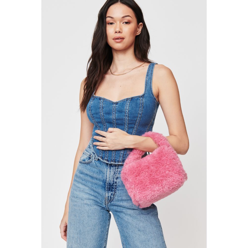Woman wearing Pink Urban Expressions Nicolette Crossbody 840611103741 View 1 | Pink
