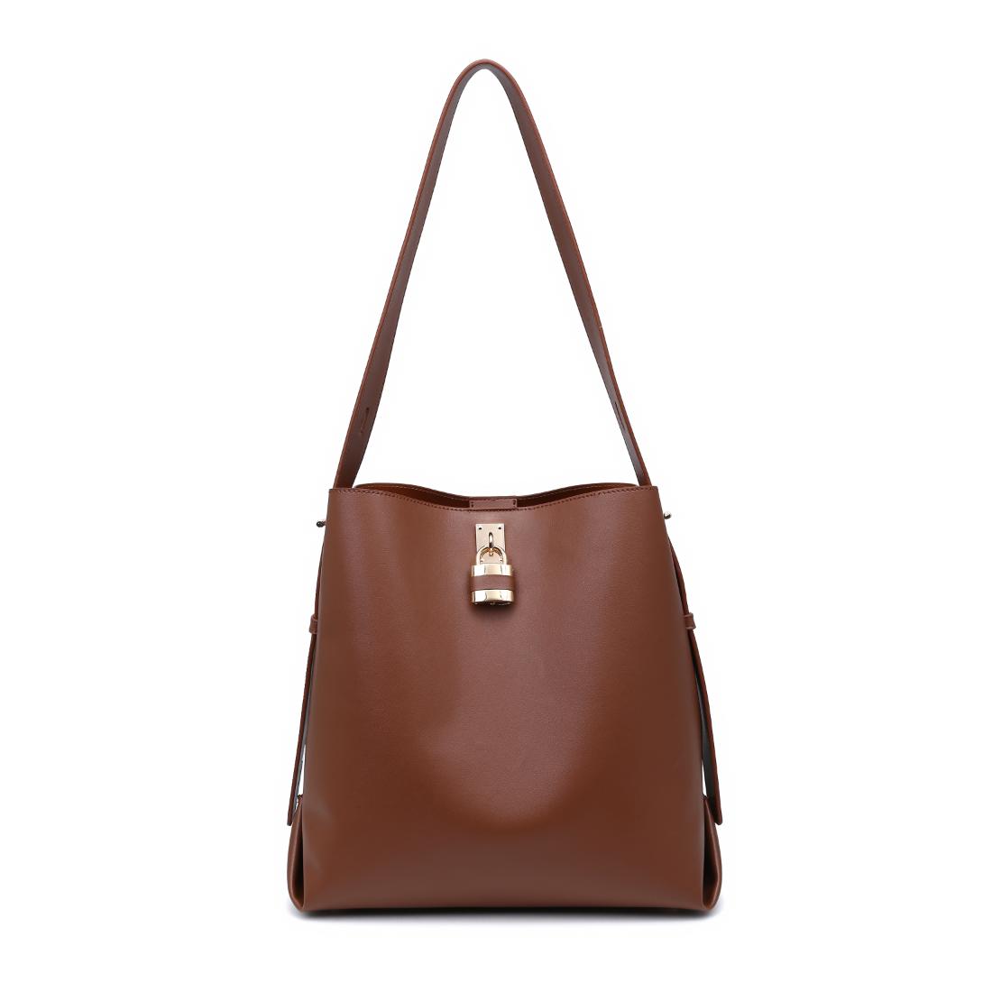 Woman wearing Chocolate Urban Expressions Caroline Hobo 840504208348 View 5 | Chocolate