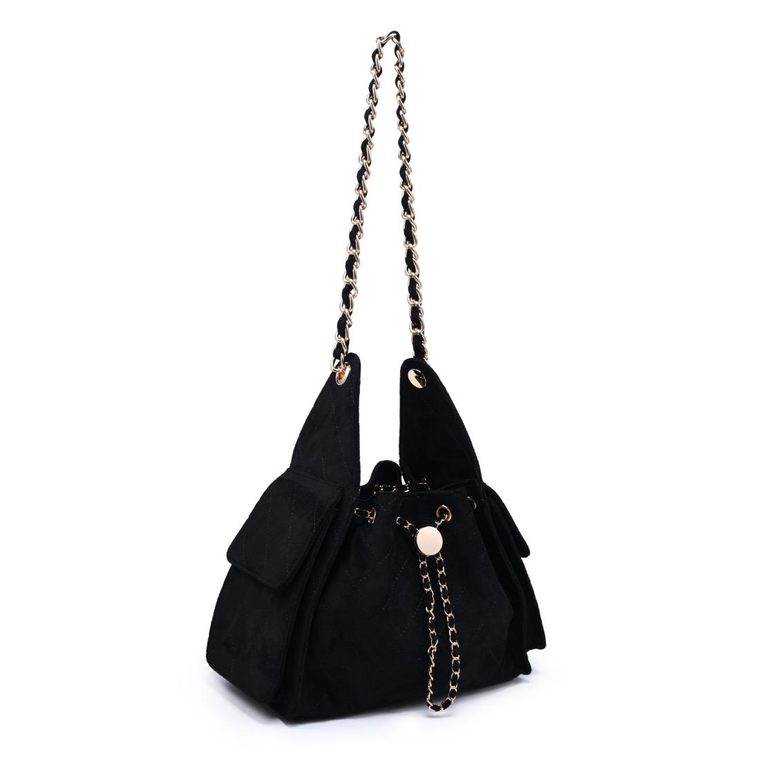 Urban Expressions Willow - Quilted Faux Suede Hobo 840504214158 View 2 | Black