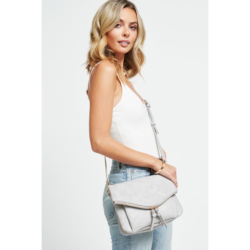 Woman wearing Grey Urban Expressions Erin Crossbody 840611178800 View 2 | Grey