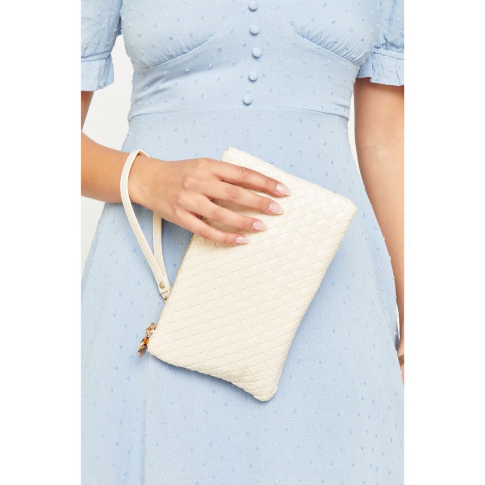 Woman wearing Cream Urban Expressions Joan Wristlet NA-840611160447 View 1 | Cream