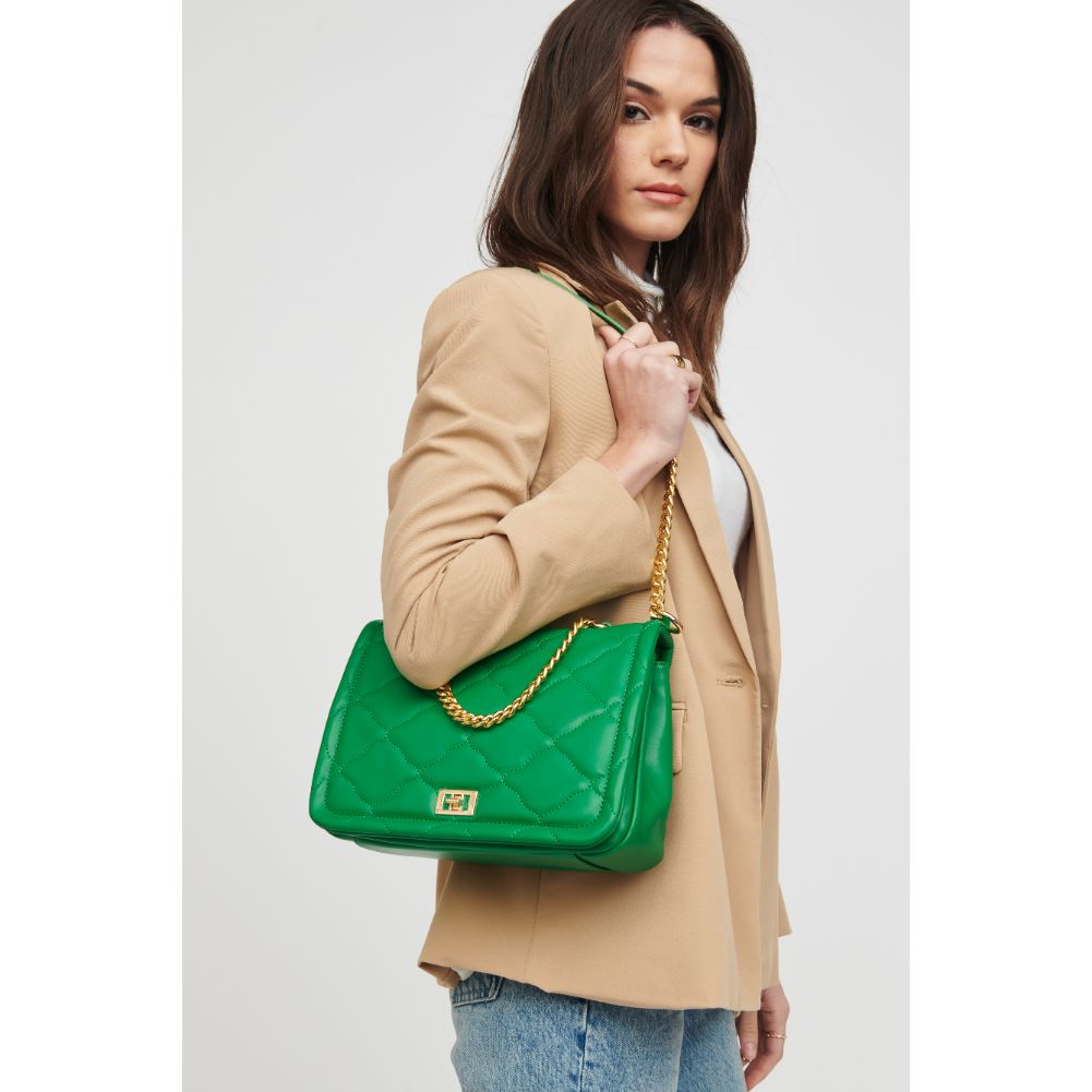 Woman wearing Kelly Green Urban Expressions Hermine Crossbody 818209015387 View 1 | Kelly Green