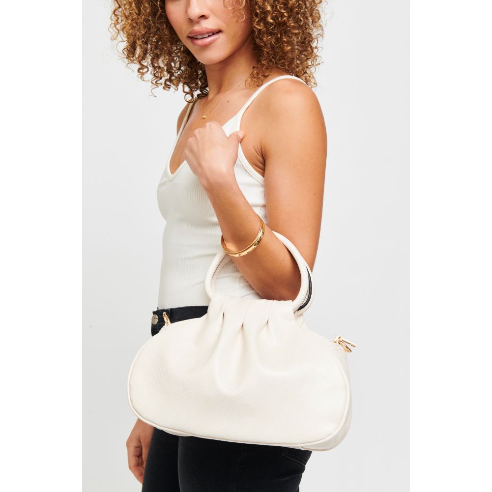 Woman wearing Ivory Urban Expressions Bao Crossbody 840611180889 View 2 | Ivory