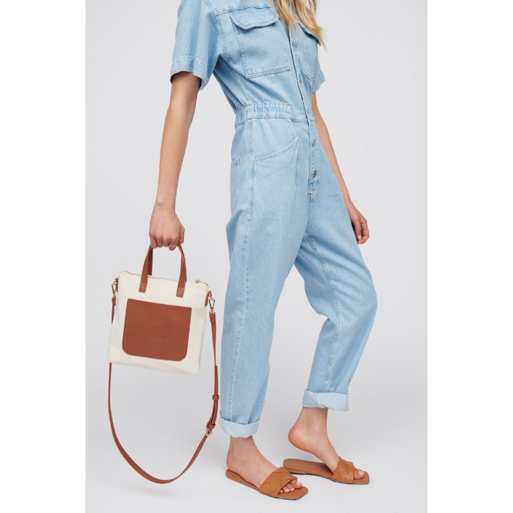 Woman wearing Ivory Urban Expressions Yolanda Mini Tote 840611101648 View 2 | Ivory