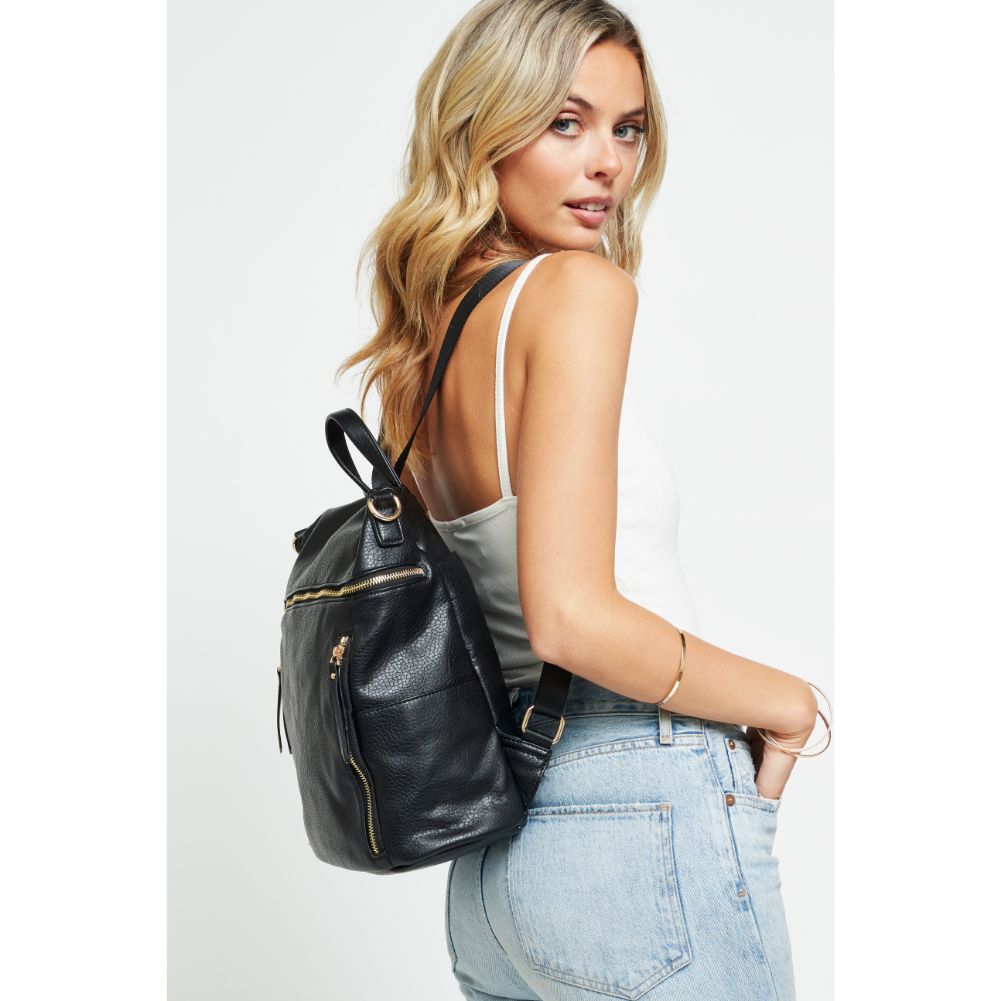 Woman wearing Black Urban Expressions Jefferson Backpack 840611179739 View 2 | Black