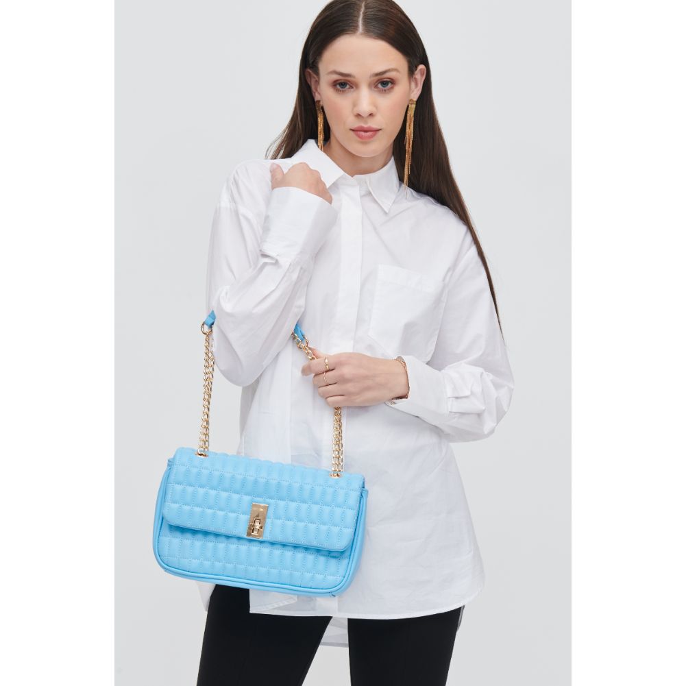 Woman wearing Sky Blue Urban Expressions Farah Crossbody 840611107138 View 1 | Sky Blue
