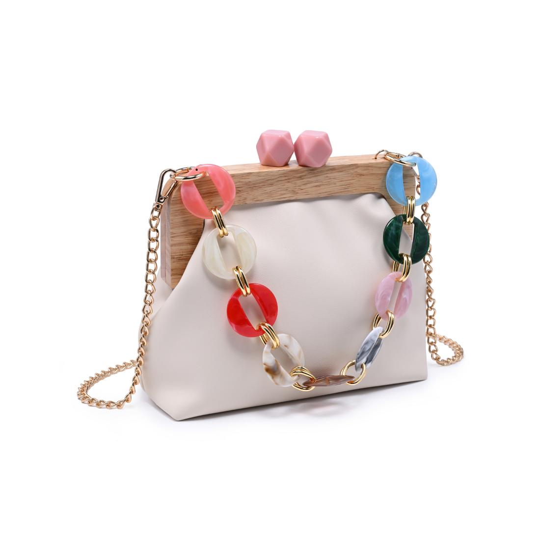Woman wearing Ivory Urban Expressions Talullah - Cameo Evening Bag 840504208669 View 6 | Ivory