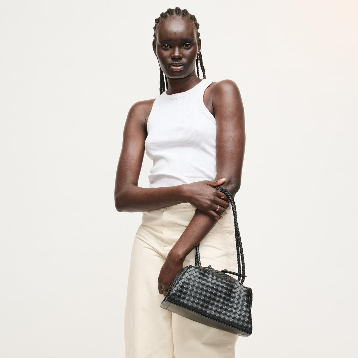 Woman wearing Black Urban Expressions Chloe Shoulder Bag 840504204371 View 3 | Black