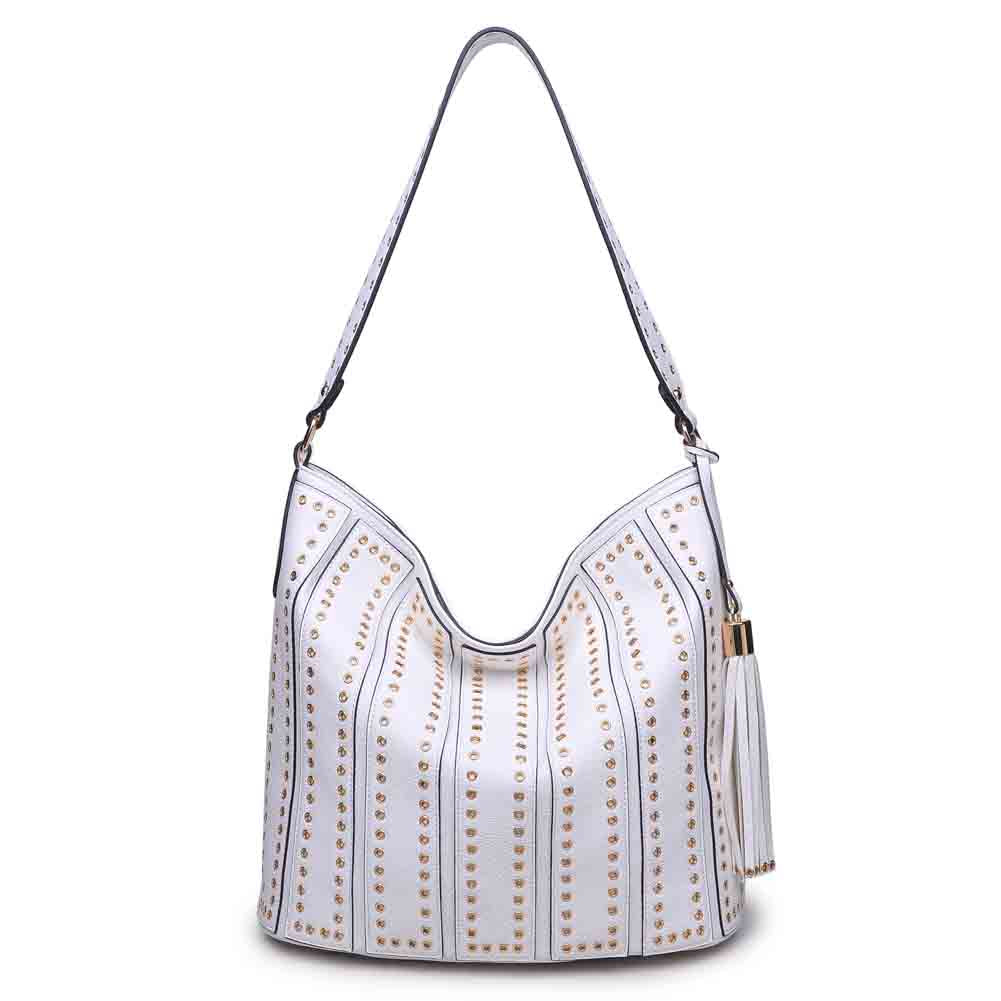 Woman wearing White Urban Expressions Nicola Hobo NA-840611126375 View 5 | White