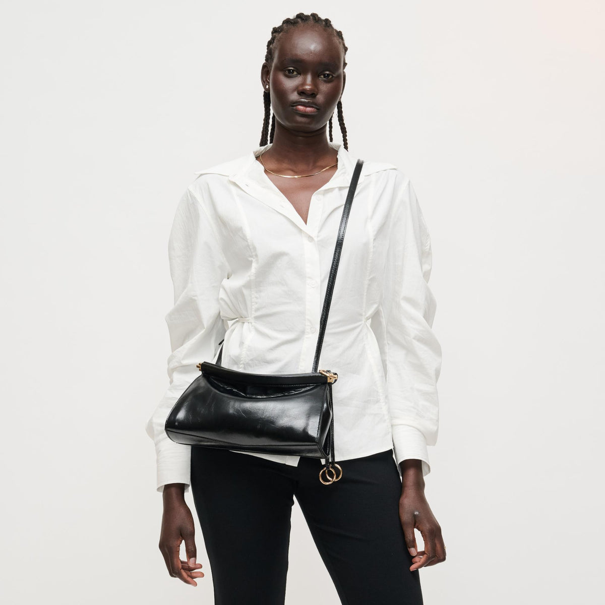 Woman wearing Black Urban Expressions Elowyn Crossbody 840504208010 View 3 | Black
