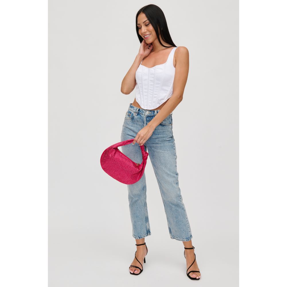 Woman wearing Pink Urban Expressions Tawni Evening Bag 840611106513 View 3 | Pink