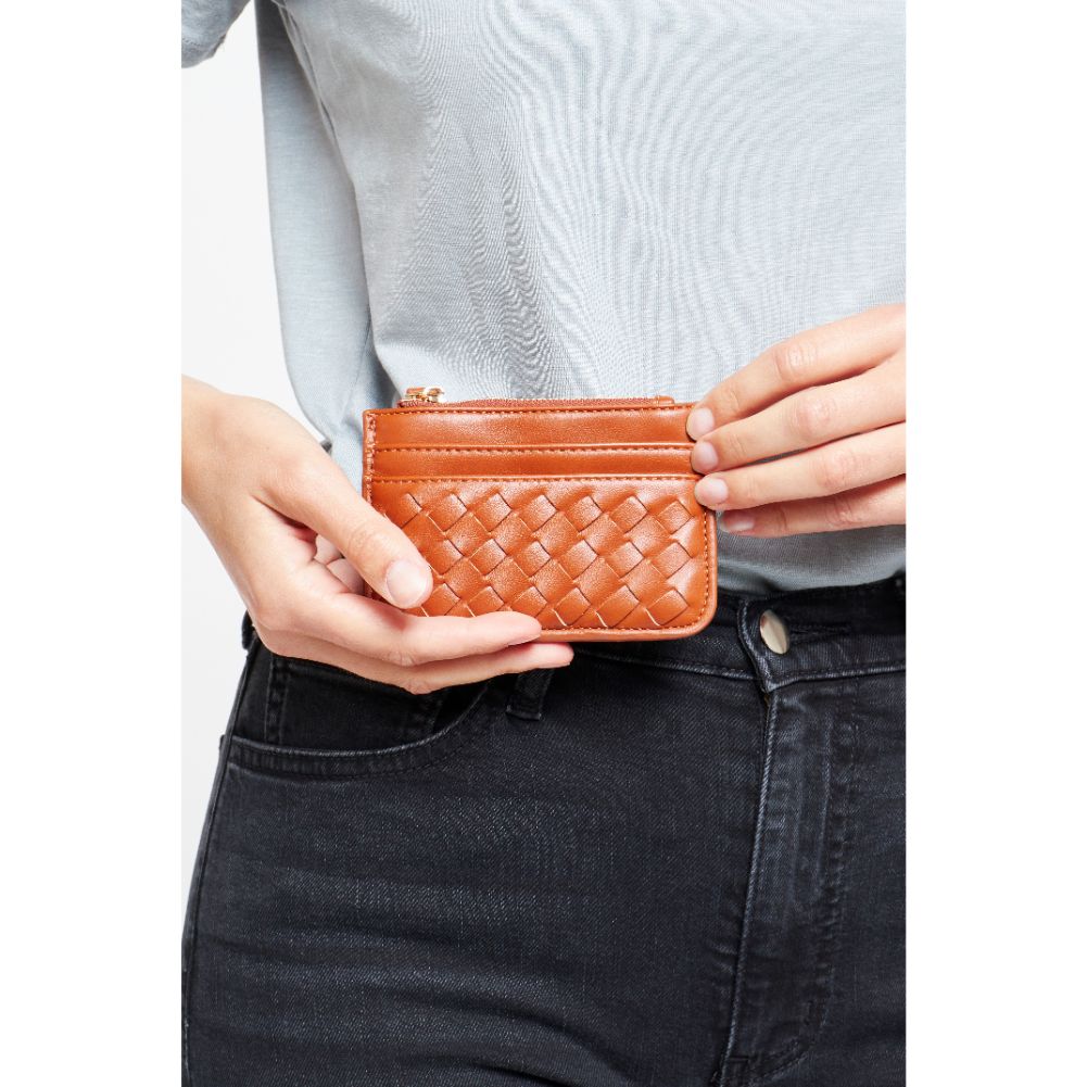 Woman wearing Cognac Urban Expressions Liv Wallet 840611179999 View 1 | Cognac