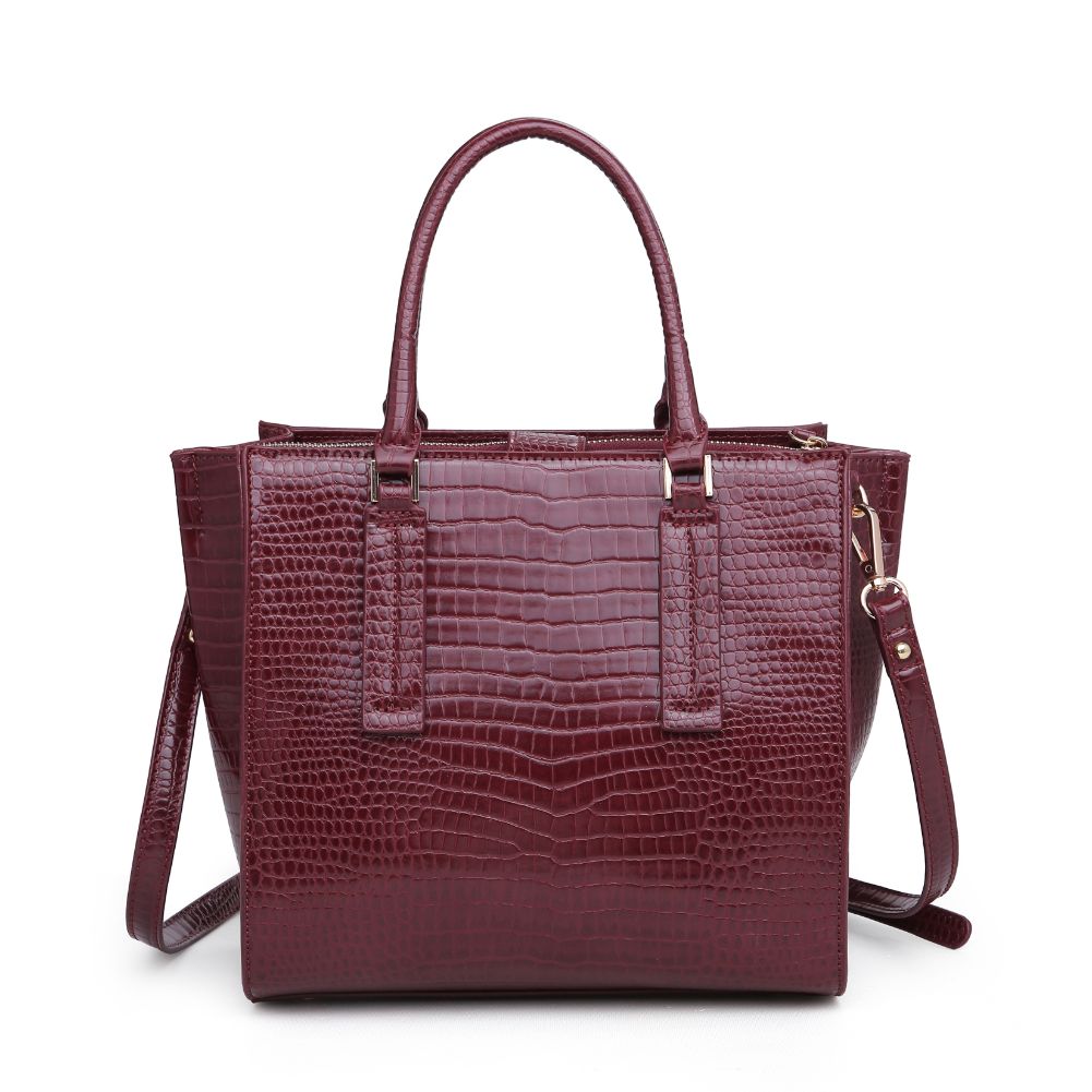 Woman wearing Burgundy Urban Expressions Josephine Tote 840611167156 View 7 | Burgundy