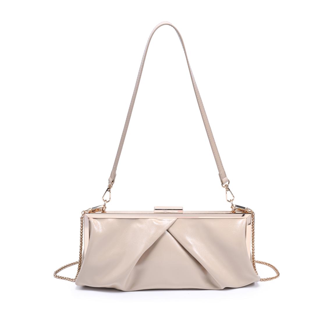Woman wearing Nude Urban Expressions Scottie Crossbody 840504207990 View 5 | Nude