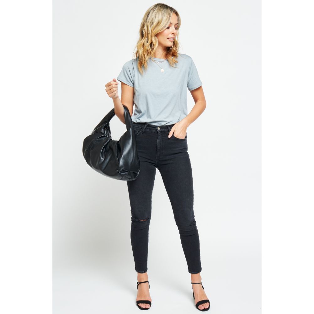 Woman wearing Black Urban Expressions Rochelle Hobo 840611174802 View 4 | Black