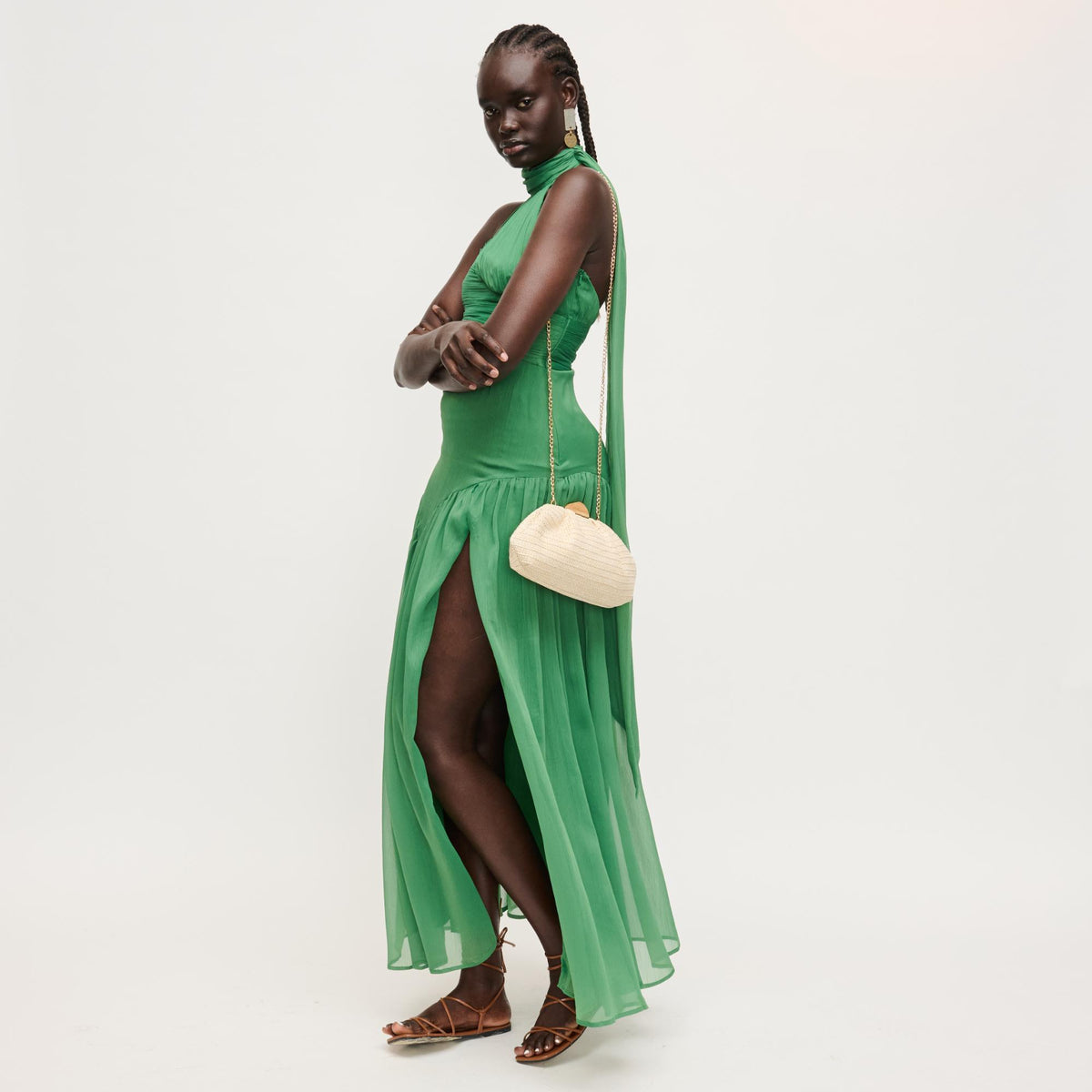 Woman wearing Natural Urban Expressions Dorothea Clutch 840504204302 View 2 | Natural