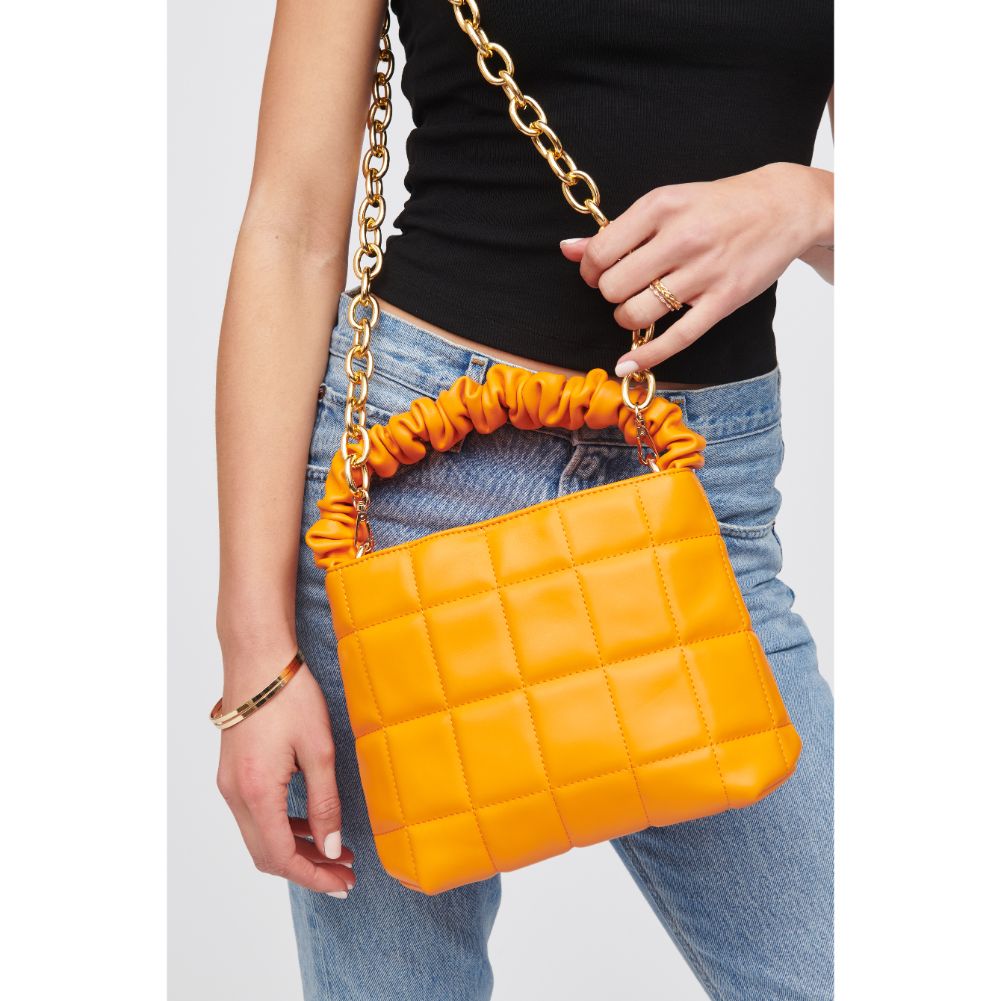 Woman wearing Tangerine Urban Expressions Bexley Crossbody 818209015912 View 1 | Tangerine