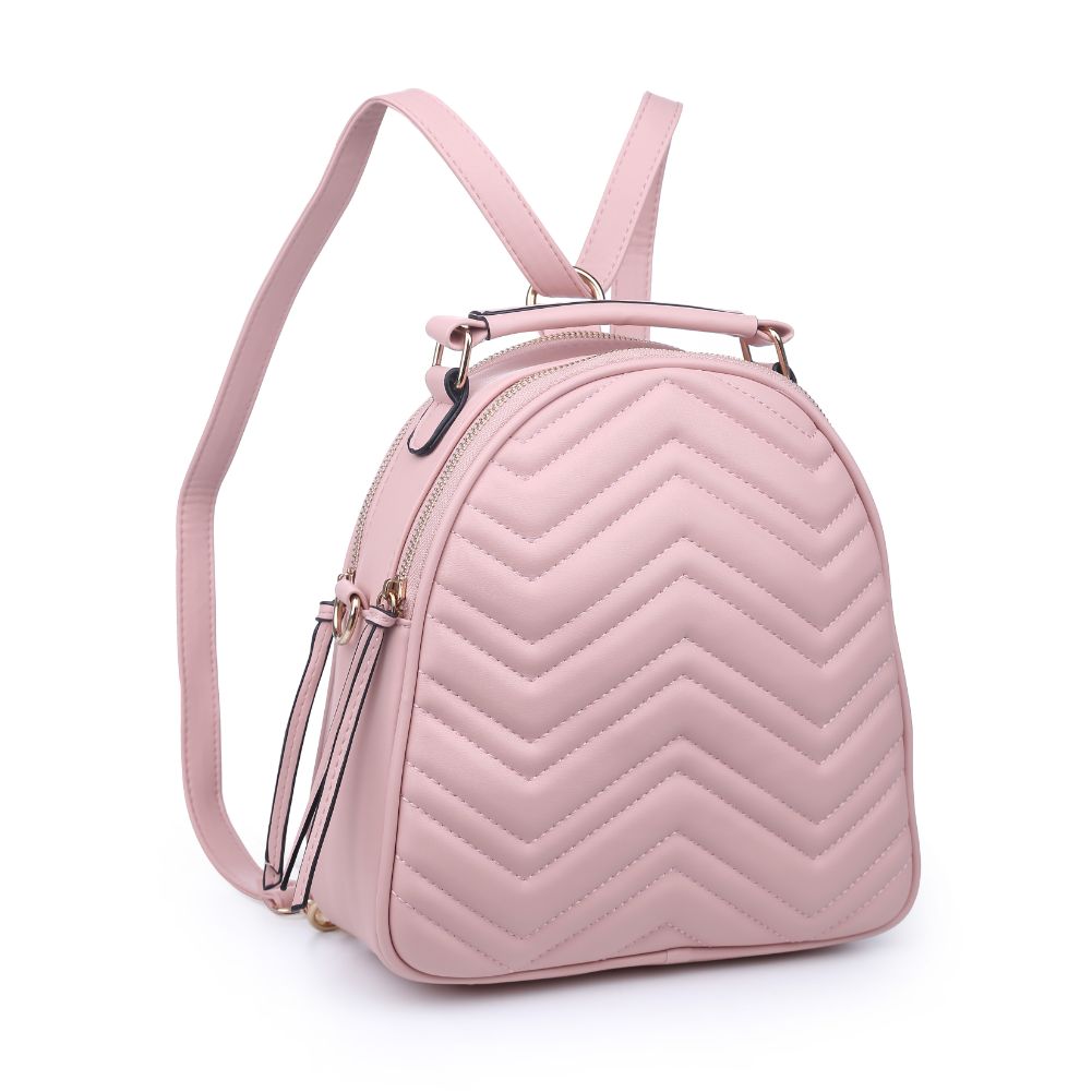 Product Image of Urban Expressions Constance V Stitch Double Zip Backpack 840611168597 View 2 | Blush