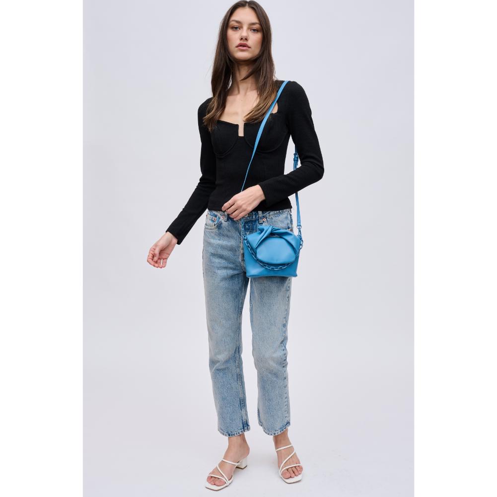 Woman wearing Denim Urban Expressions Jules Crossbody 840611191502 View 3 | Denim