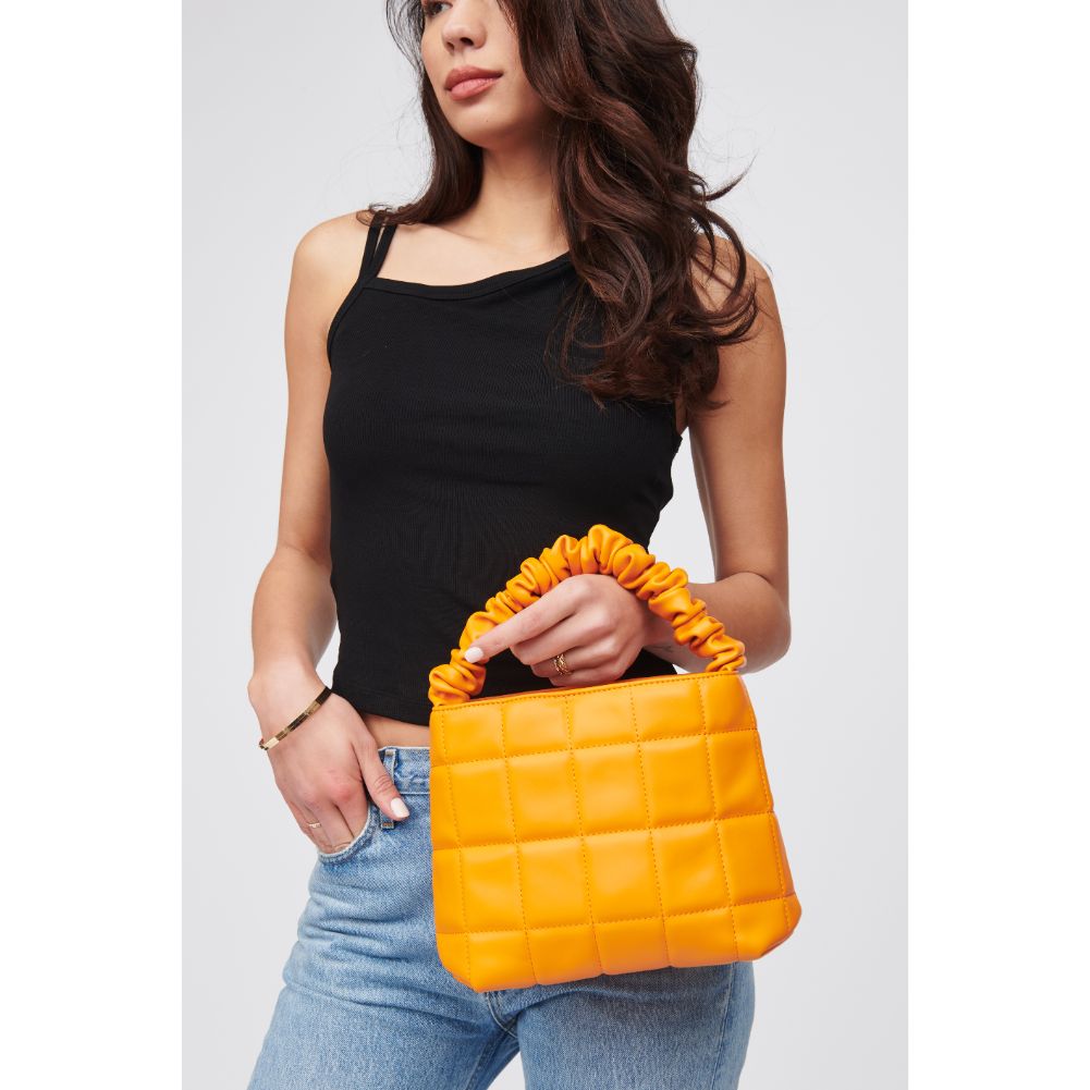 Woman wearing Tangerine Urban Expressions Bexley Crossbody 818209015912 View 4 | Tangerine