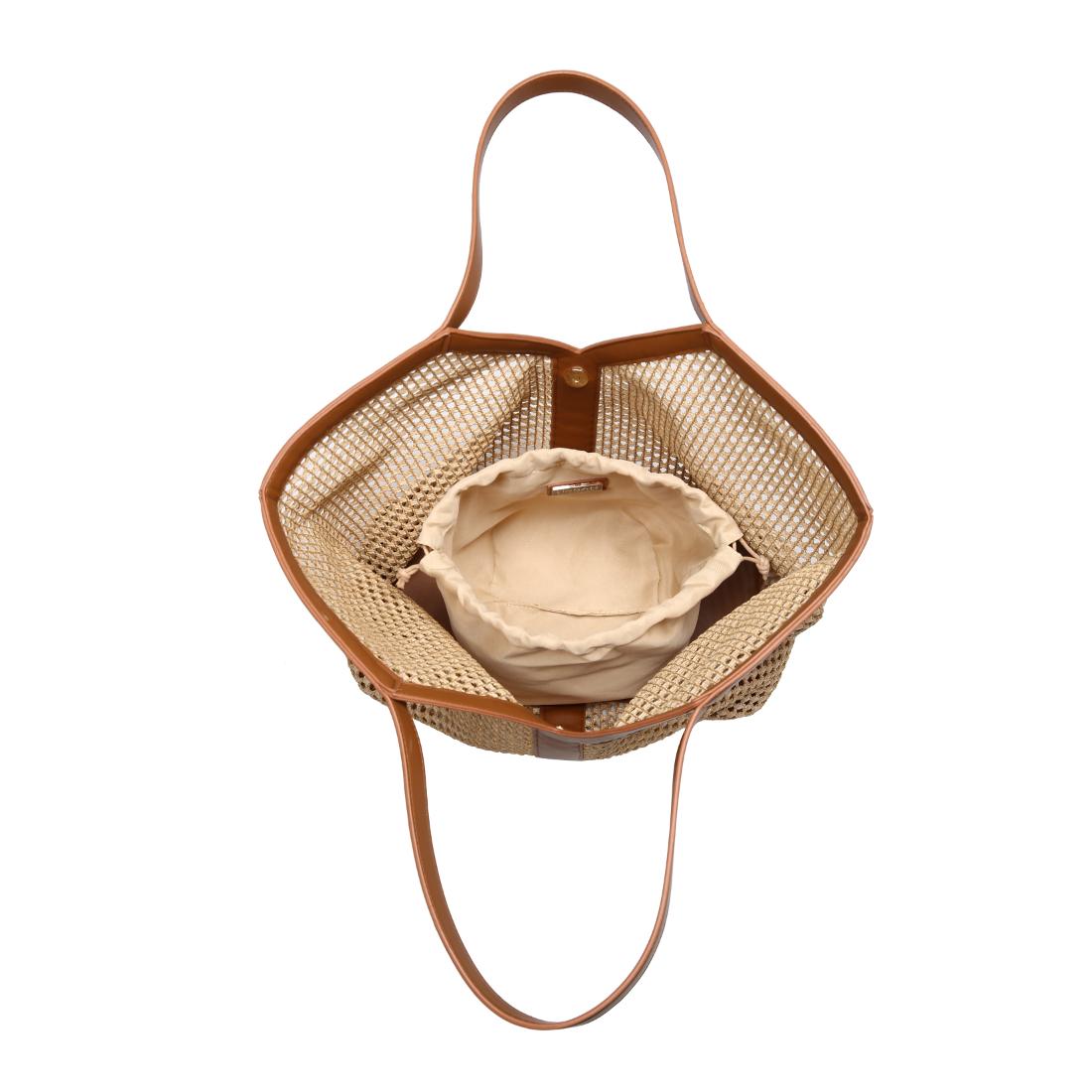 Woman wearing Natural Tan Urban Expressions Naida Tote 840504205910 View 9 | Natural Tan