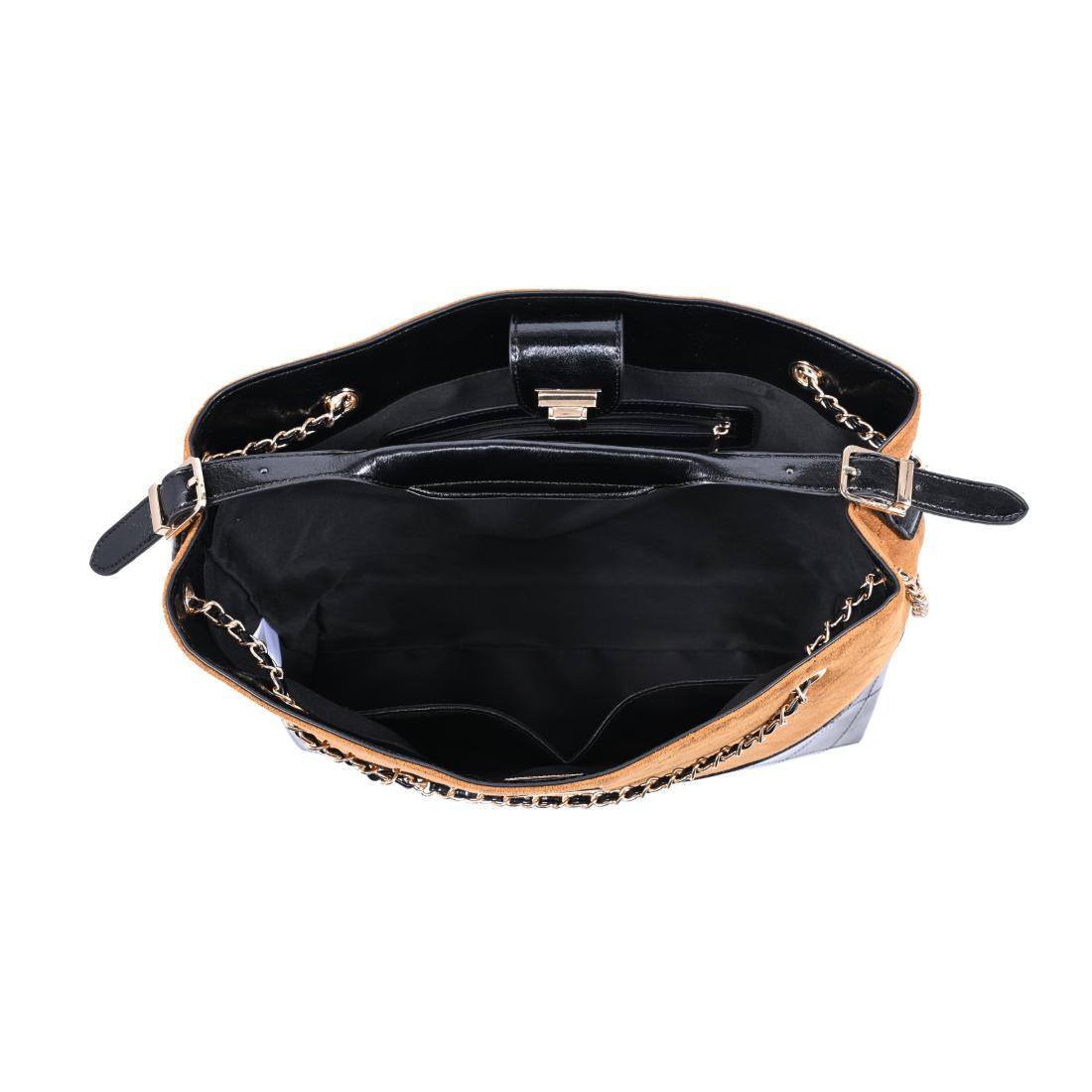 Woman wearing Tan Black Urban Expressions Eliana Tote 840504205552 View 9 | Tan Black