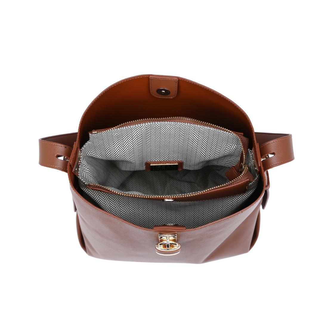 Woman wearing Chocolate Urban Expressions Caroline Hobo 840504208348 View 9 | Chocolate
