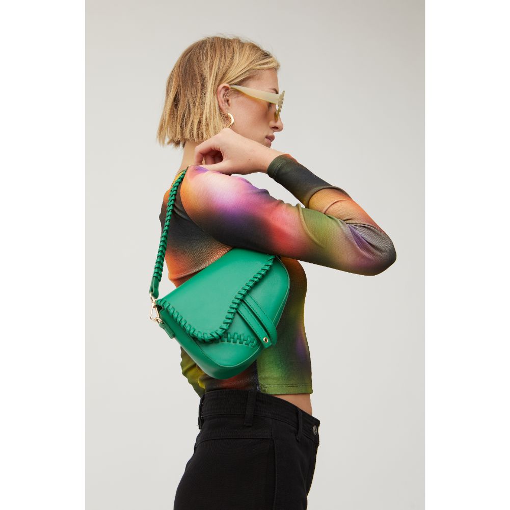 Woman wearing Green Urban Expressions Sloane Crossbody 840611128041 View 1 | Green