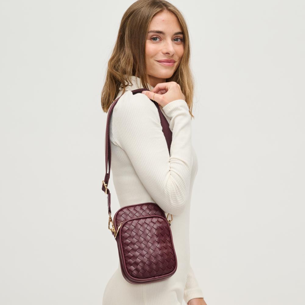 Woman wearing Wine Urban Expressions Celeste Crossbody 840611134691 View 1 | Wine
