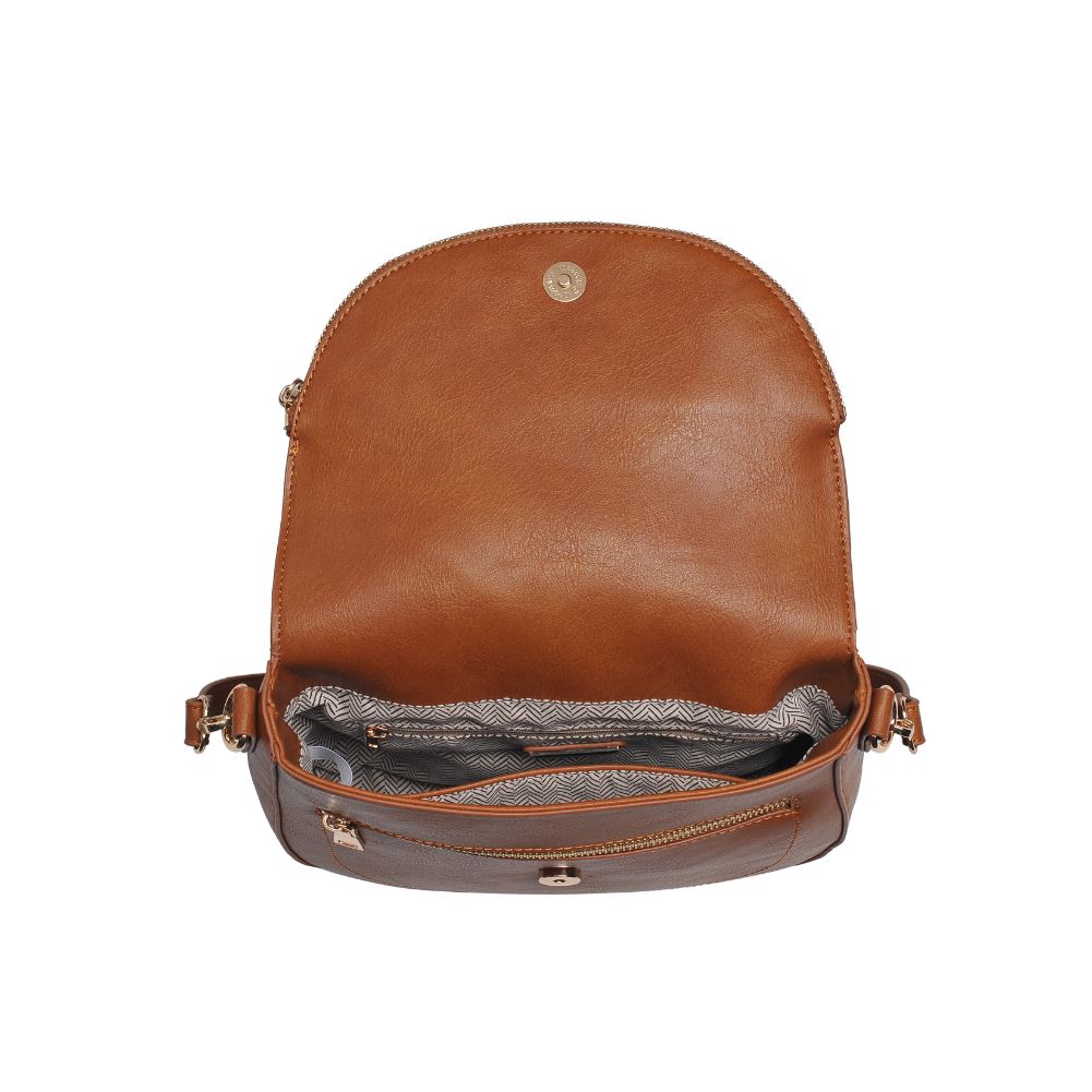 Woman wearing Tan Urban Expressions Nellie Crossbody 840611105141 View 9 | Tan