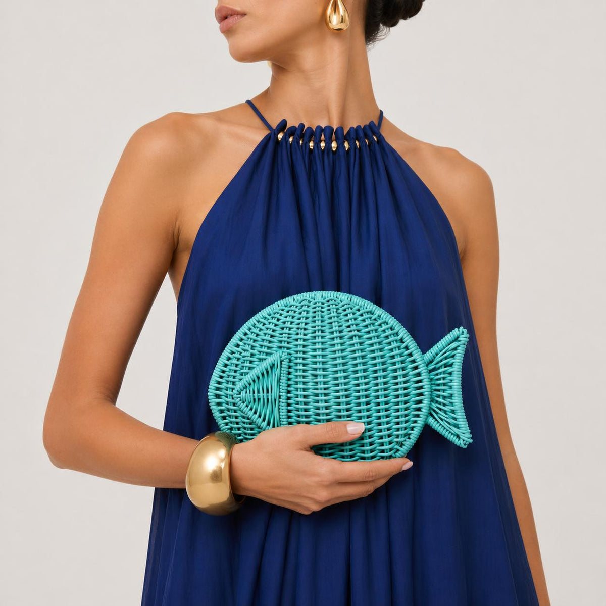 Woman wearing Blue Urban Expressions Dory Clutch 840504210259 View 1 | Blue