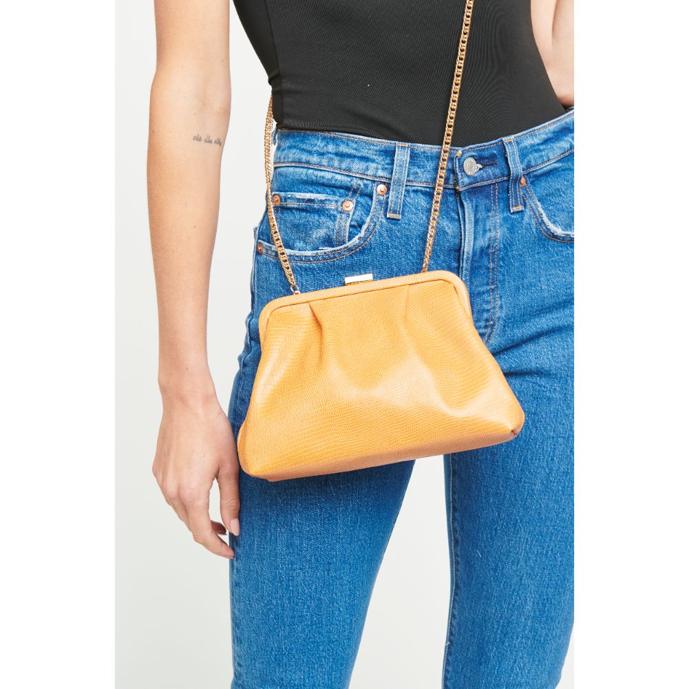 Woman wearing Mustard Urban Expressions Margie Clutch 840611174918 View 2 | Mustard