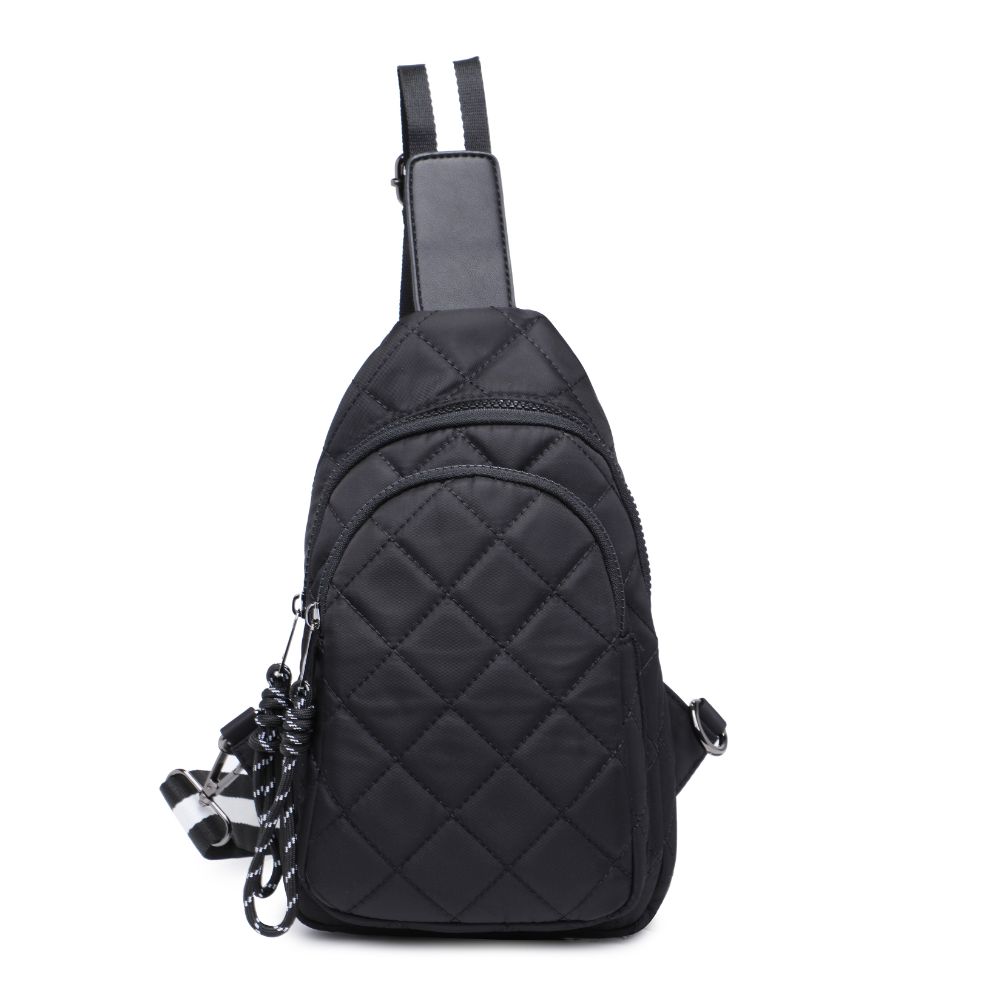 Urban Expressions Ace - Quilted Nylon Sling Backpack 840611177650 View 5 | Black
