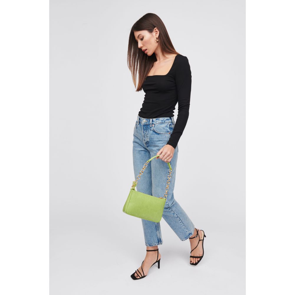 Woman wearing Lime Urban Expressions Aster Shoulder Bag 818209015455 View 3 | Lime