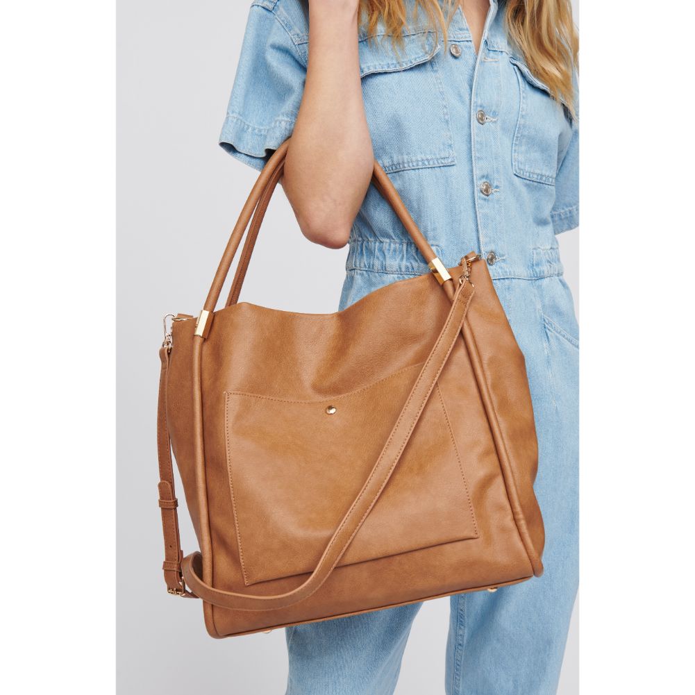 Woman wearing Camel Urban Expressions Deborah Tote 818209016803 View 4 | Camel