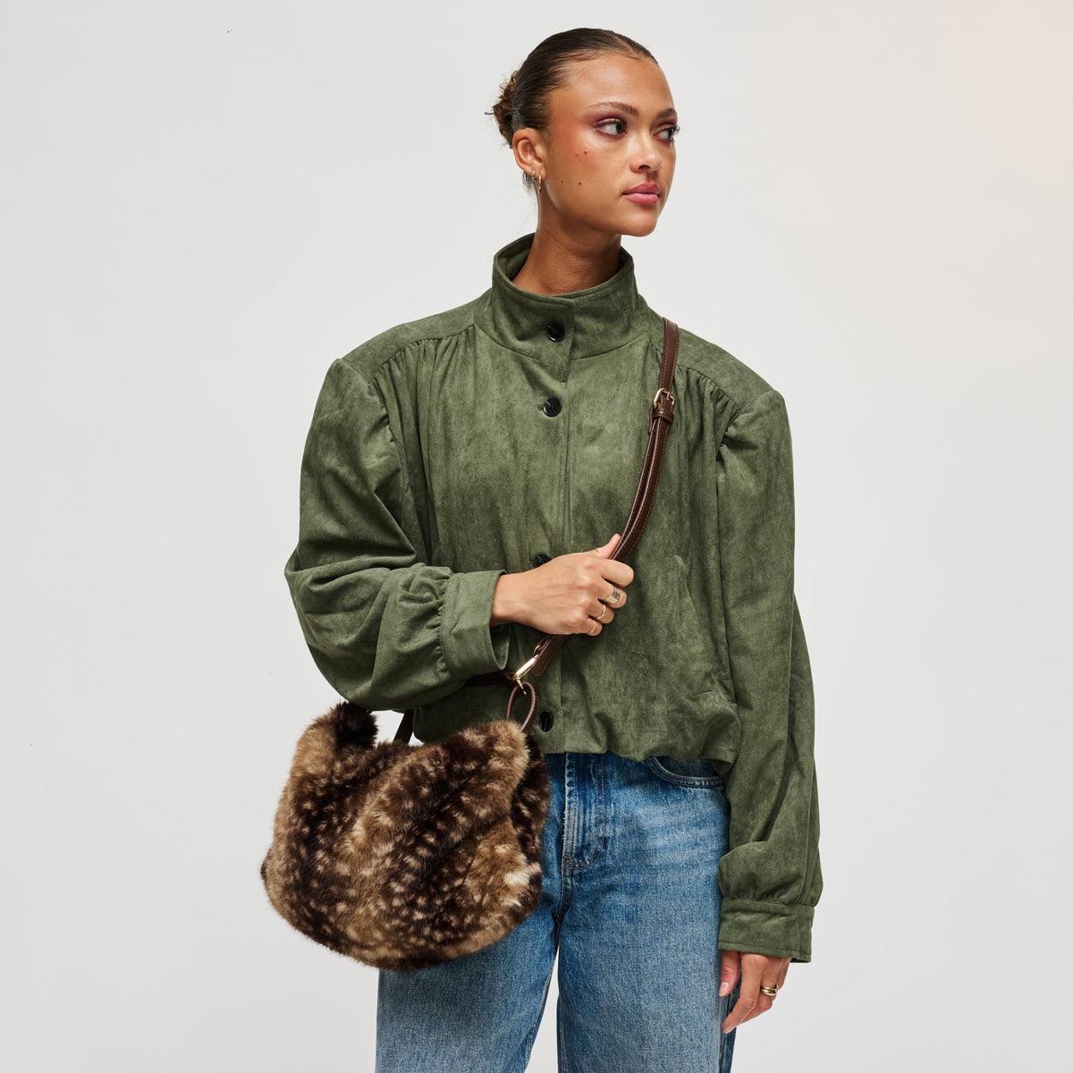 Woman wearing Fawn Brown Urban Expressions Nash Tote 840504213878 View 1 | Fawn Brown