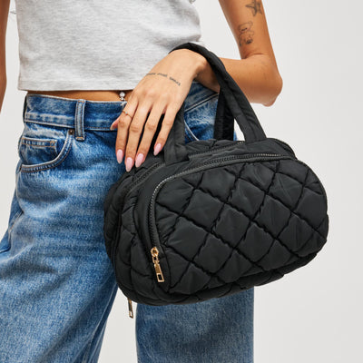 Woman wearing Black Urban Essentials Zip Me Pretty - Quilted Puffer Travel Organizer 840504201172 View 1 | Black