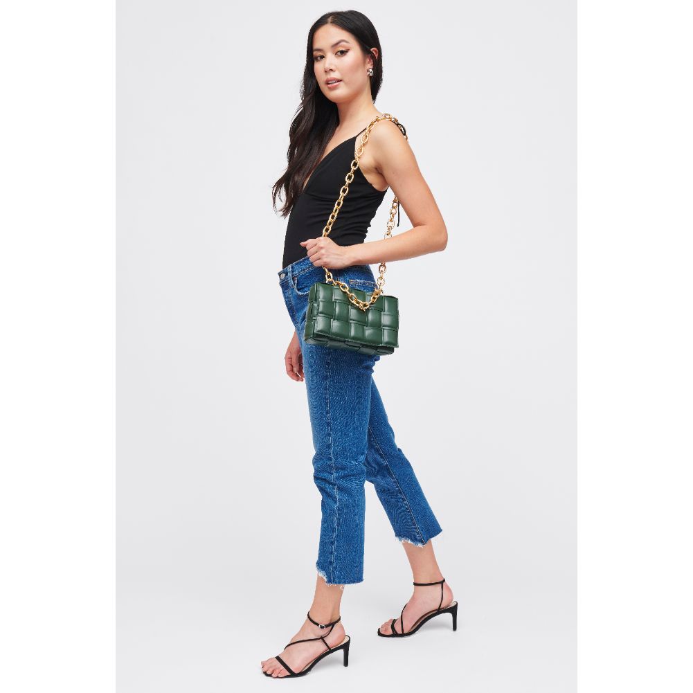 Woman wearing Hunter Green Urban Expressions Ines Crossbody 840611185464 View 3 | Hunter Green