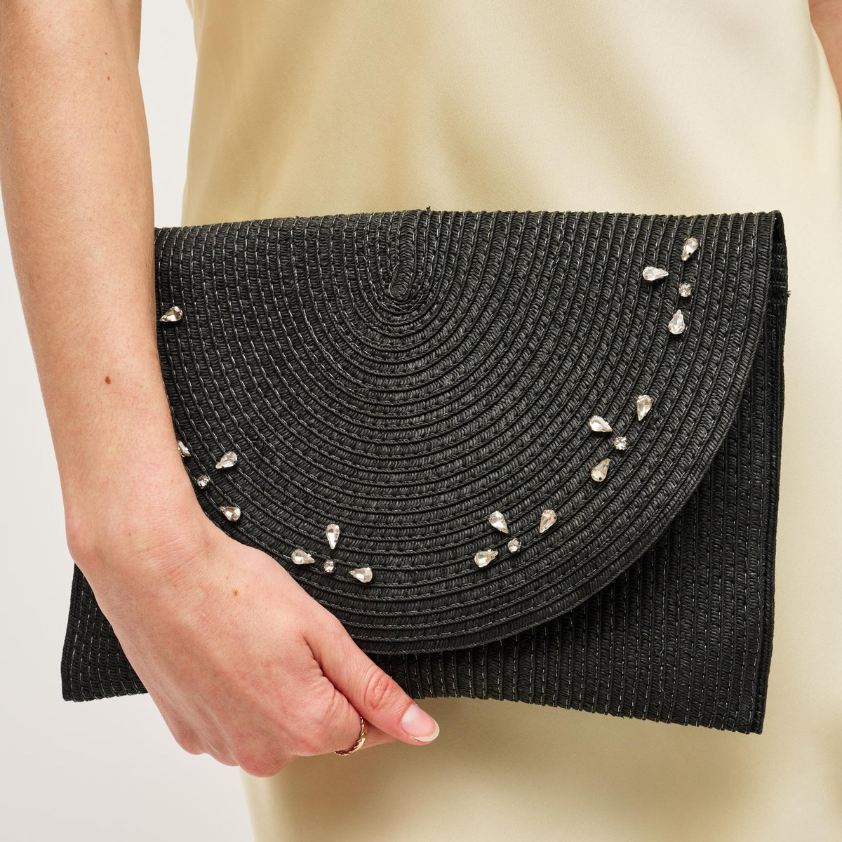 Woman wearing Black Urban Expressions Emily Clutch 840611152725 View 1 | Black