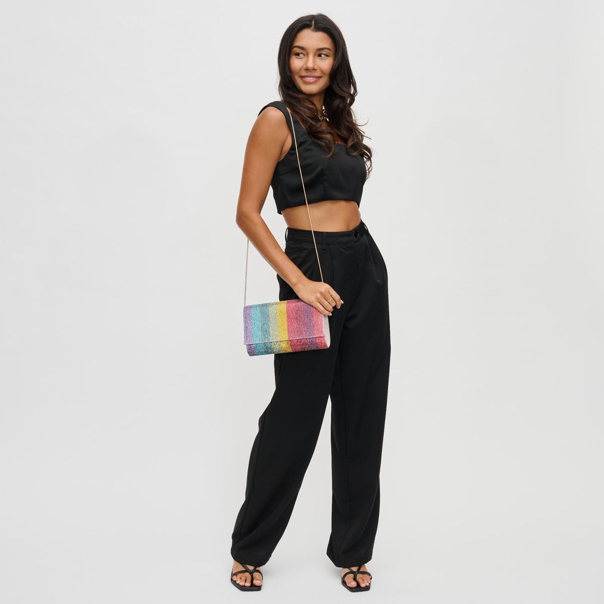 Woman wearing Multi Urban Expressions Bowie Evening Bag 840611142153 View 3 | Multi